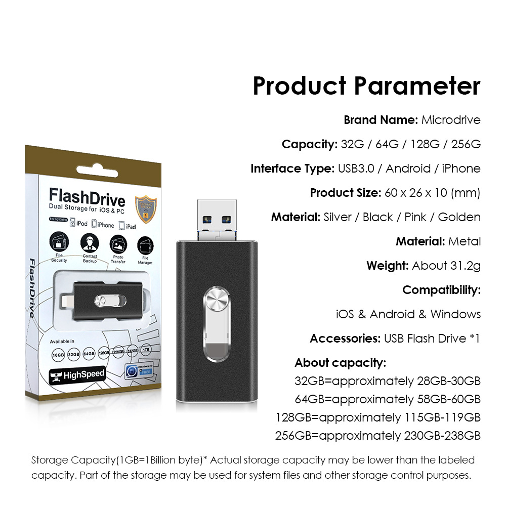 Microdrive-3-in-1-USB-AiPMicro-USB-Flash-Laufwerk-Duale-Schnittstelle-64G128G256G-Hochgeschwindigkei-2005700-7